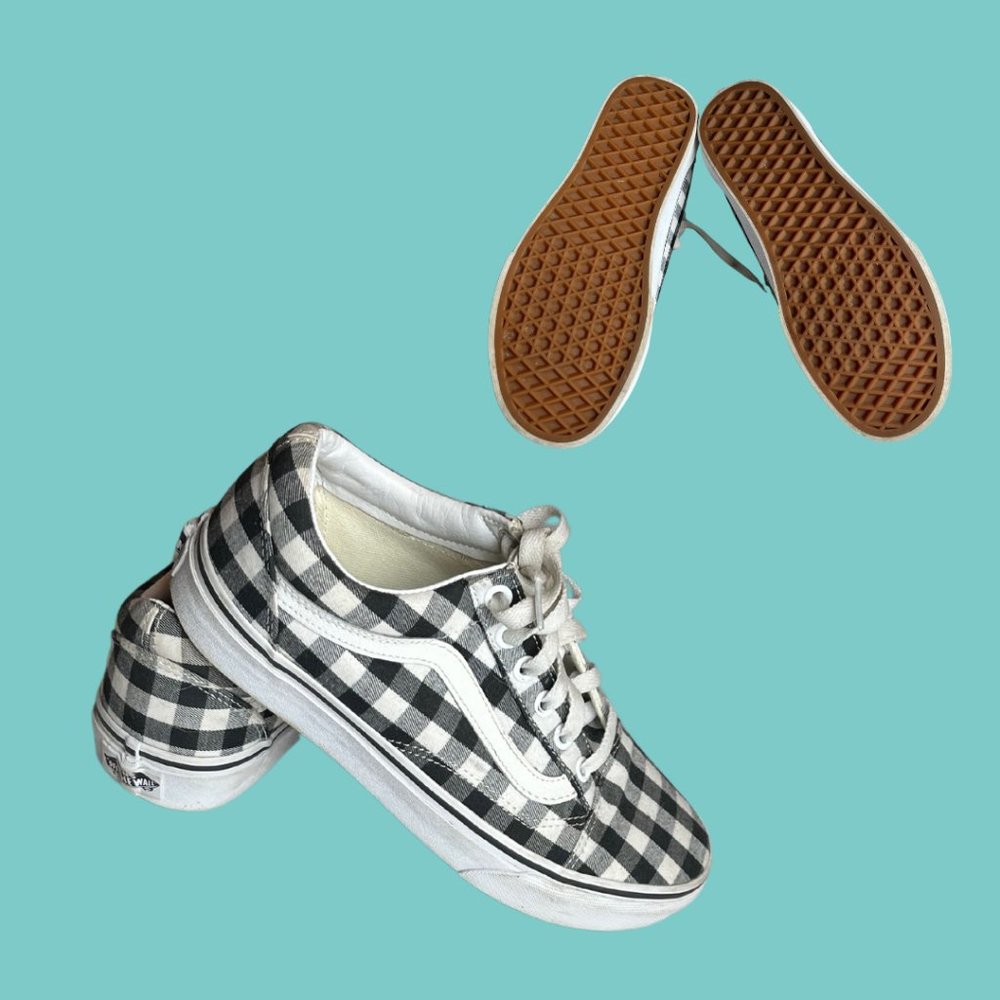 Vans Black White Gingham Old Skool Sneakers